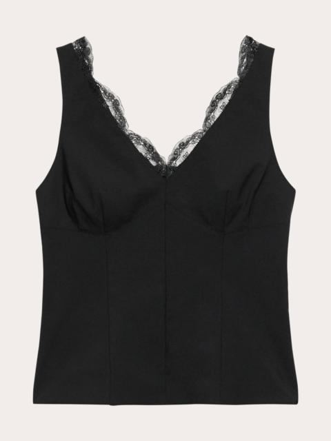 Theory Lace V-Neck Tailored Tank Top