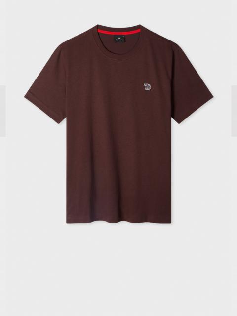Paul Smith Burgundy Organic Cotton Zebra Logo T-Shirt