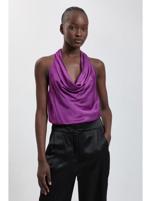 KAREN MILLEN Viscose Satin Cowl Neck Top