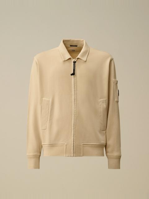 C.P. Company Cotton Diagonal Fleece Zip Lens Sweatshirt