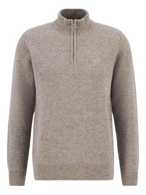 Barbour half-zip speckled sweater