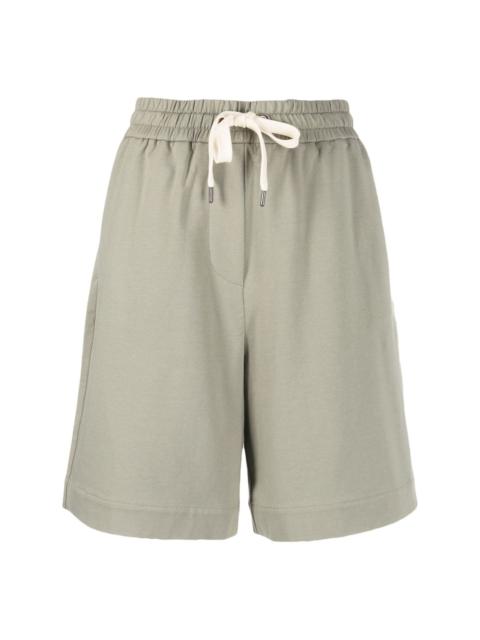 high-waisted stretch-cotton shorts