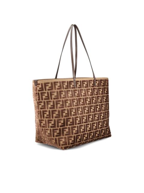FENDI FF logo velvet tote bag