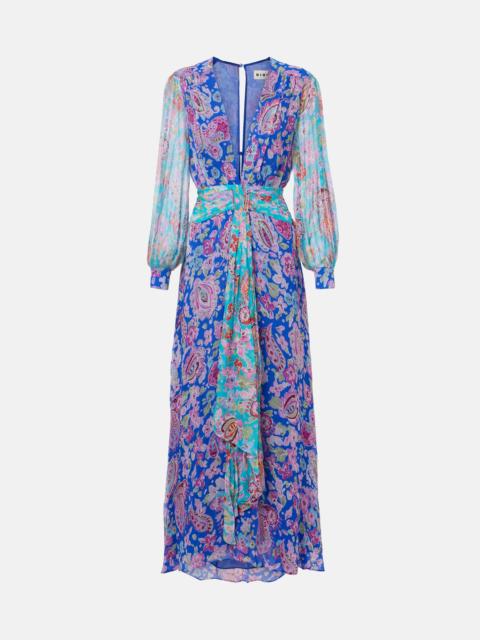 RIXO Meera floral gathered chiffon maxi dress