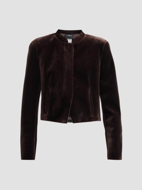 AKRIS Women's Kadet Velvet Crop Jacket - Coffee