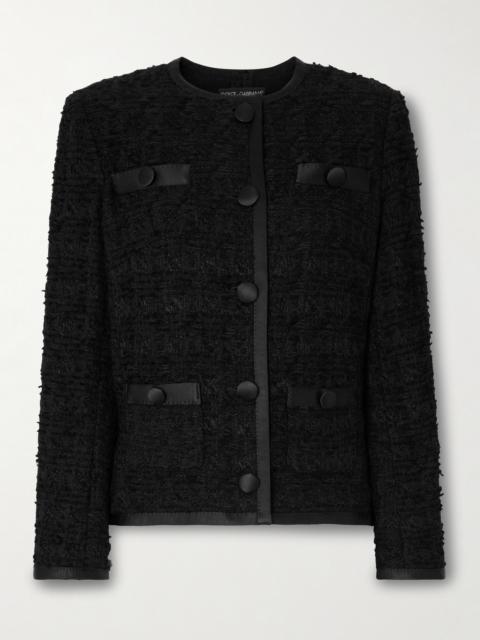 Dolce & Gabbana Satin-trimmed Tweed Jacket