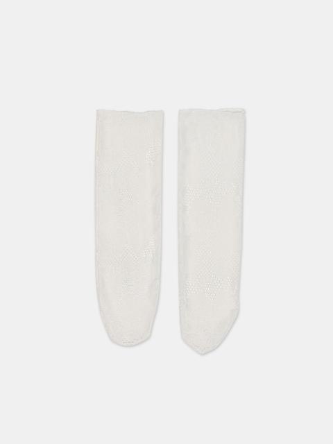 dolce vita FLORAL LACE SLOUCH SOCKS WHITE