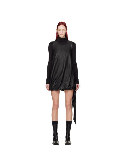 Helmut Lang Black Bubble Leather Minidress