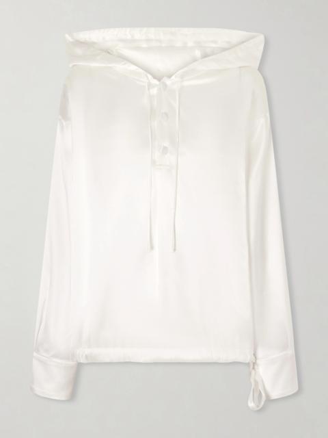 SHARON WAUCHOB Hooded Silk-satin Blouse