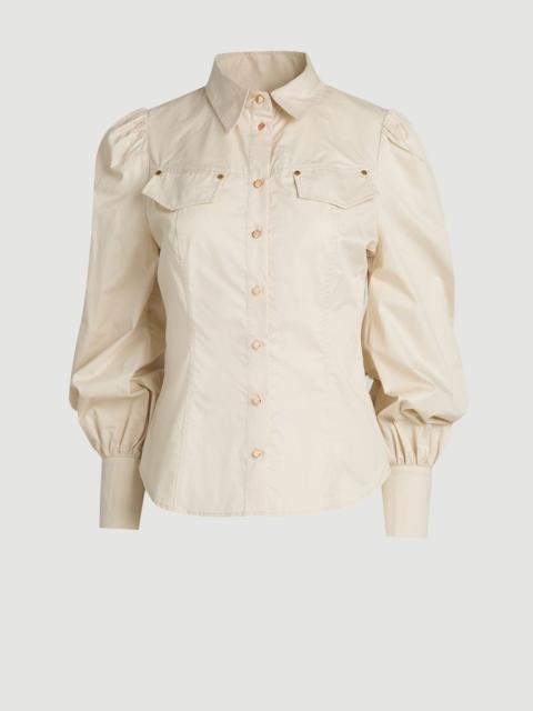 KAREN MILLEN Cotton Sateen Pocket Detail Woven Shirt
