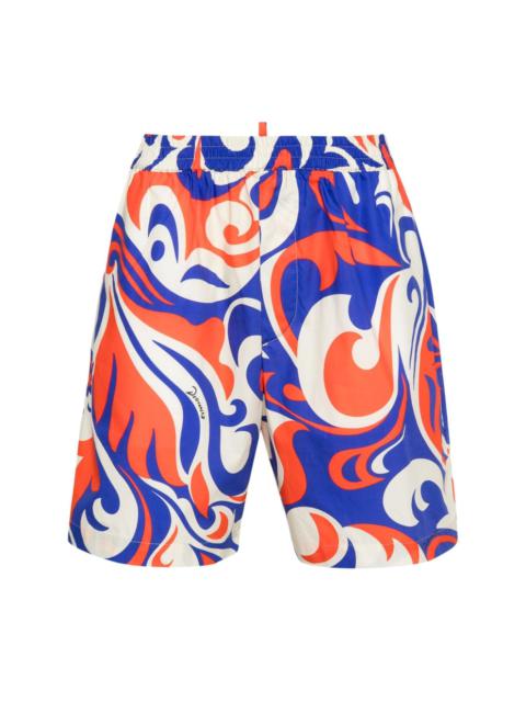 DSQUARED2 Palms Beach Waves cotton shorts