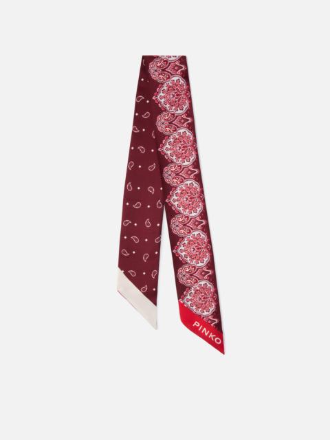 PINKO THIN SCARF WITH FLORAL PAISLEY PRINT