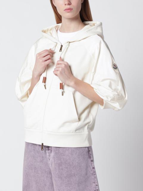 Moncler White short-sleeve jersey sweatshirt