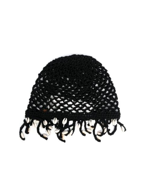 Alanui Mother Nature Cowry shell-embellished knitted hat