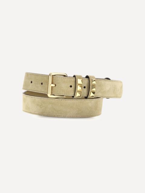 Valentino Suede Belt with Rockstuds