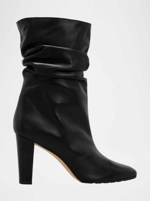 Manolo Blahnik Calasso Napa Slouchy Mid Booties