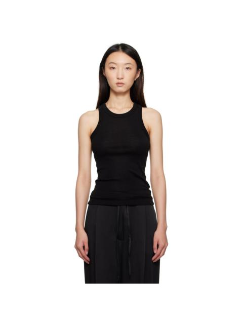 RÓHE Black Racerback Merino Jersey Tank Top