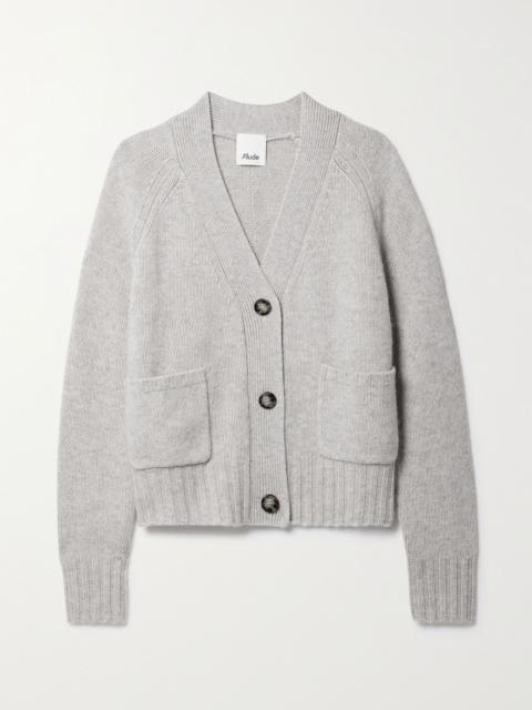 Allude + NET SUSTAIN Wool and cashmere-blend cardigan Light gray