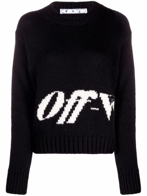 Off-White intarsia logo crew-neck jumper
