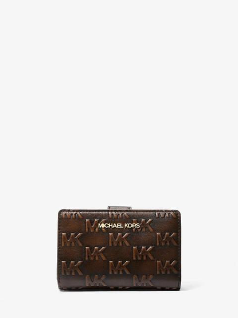 MICHAEL KORS Jet Set Travel Medium Logo Embossed Burnished Wallet