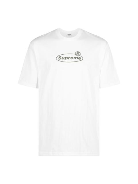Warning logo-print cotton T-shirt