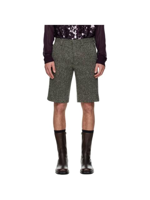 Dries Van Noten Gray Tailored Wool Shorts