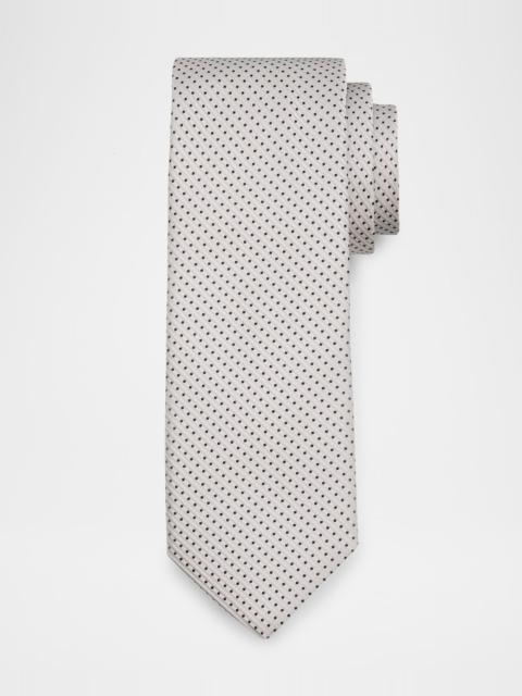Canali Men's Micro-Polka Dot Jacquard Silk Tie