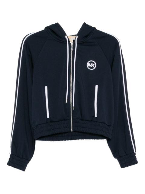 MICHAEL KORS logo-pique zipped hoodie