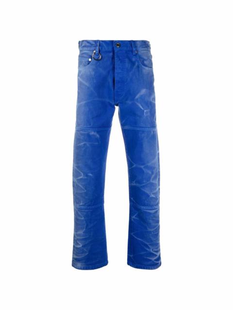 washed-effect straight-leg jeans