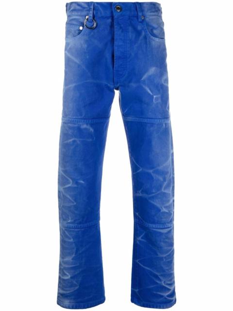 washed-effect straight-leg jeans