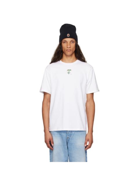 A BATHING APE® White Liquid Camo Small Ape Face T-Shirt