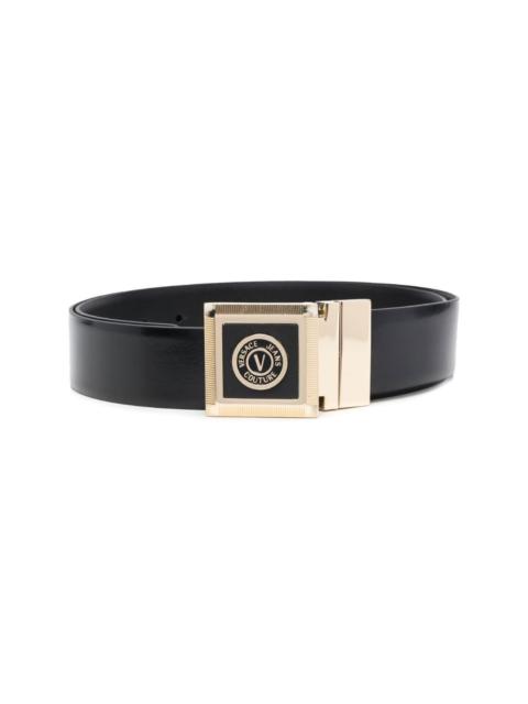 VERSACE JEANS COUTURE logo-plaque leather belt