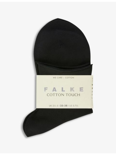 FALKE Cotton Touch rolled-cuff stretch-cotton-blend socks