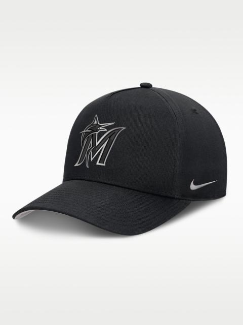 Nike Miami Marlins Rise Men's Nike Dri-FIT MLB A-Frame Trucker Adjustable Hat