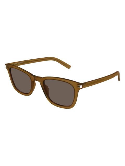 SAINT LAURENT Women's Slim Acetate 50MM Squared Sunglasses - Brown Transparent Brown