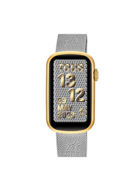 TOUS Smartwatch with steel bracelet and aluminum case in gold-colored IPG TOUS TOUS T-Band Mesh