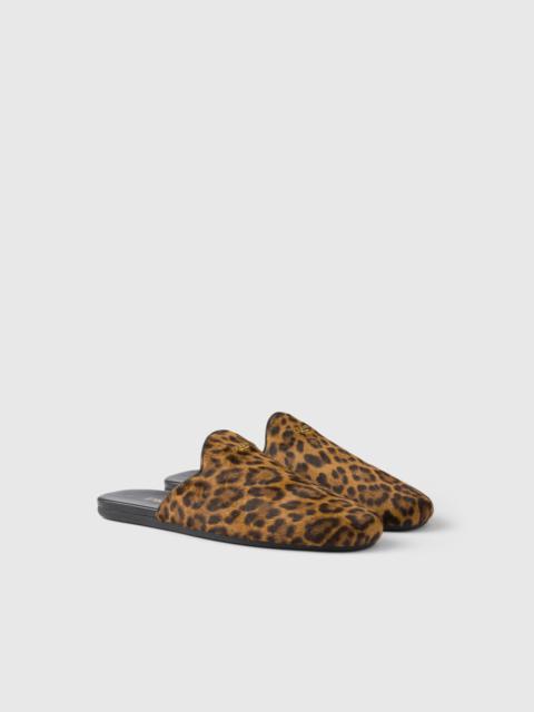 Prada Leopard-print leather mules