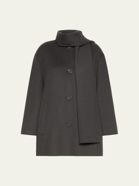 Max Mara Alicia Neck-Scarf Wool Single-Breasted Coat