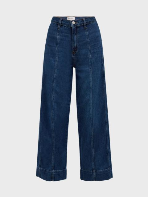 The Seamed Wide-Leg Crop Jeans