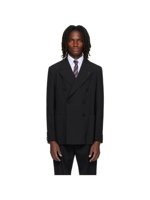 Valentino Black Double-Breasted Wool Blazer