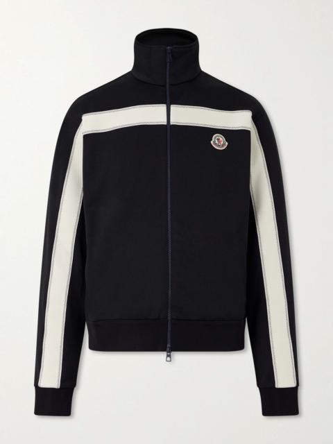 Moncler Logo-Appliquéd Zip-Up Jersey Cardigan Black