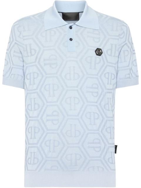 PHILIPP PLEIN monogram-jacquard polo shirt