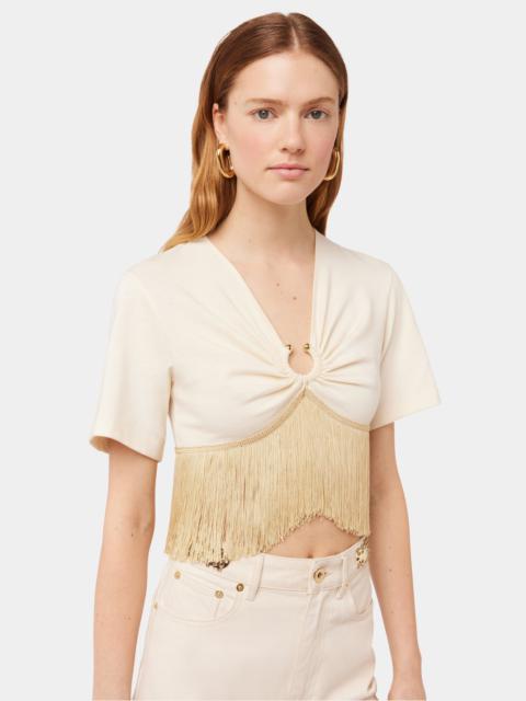 Paco Rabanne CROP TOP IN JERSEY WITH PIERCING