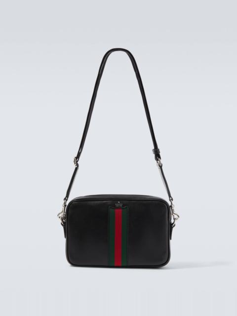 GUCCI Web Trademark Small leather crossbody bag