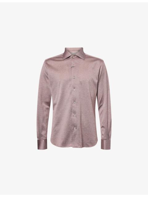 CORNELIANI Pointed-Collar Long-Sleeve Jersey Shirt