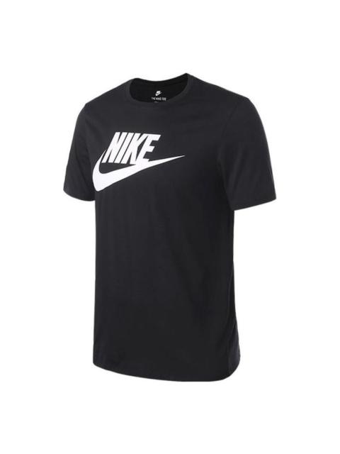 Nike Men's Nike Large Logo Printing Round Neck Short Sleeve Black T-Shirt 940432-013