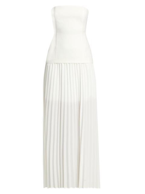 GENERATION LOVE Women's Cody Crepe Strapless Pleated Maxi Dress - White
