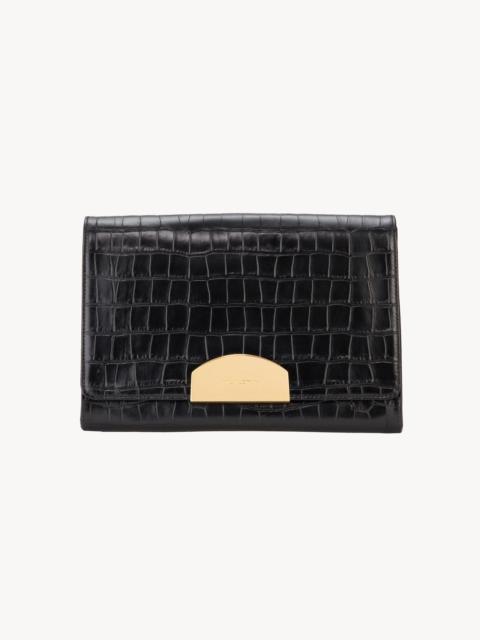 NILI LOTAN LE AGNES EMBOSSED CROC CLUTCH