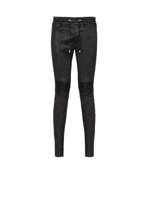 Balmain Leather biker trousers