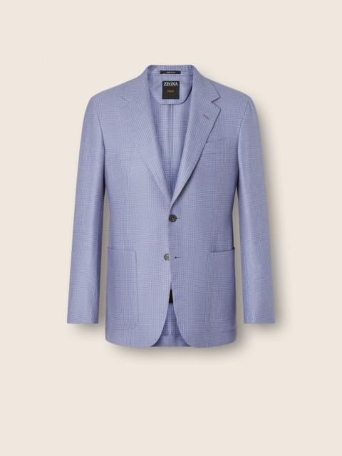 ZEGNA LILAC CASHMERE SILK AND LINEN JACKET
